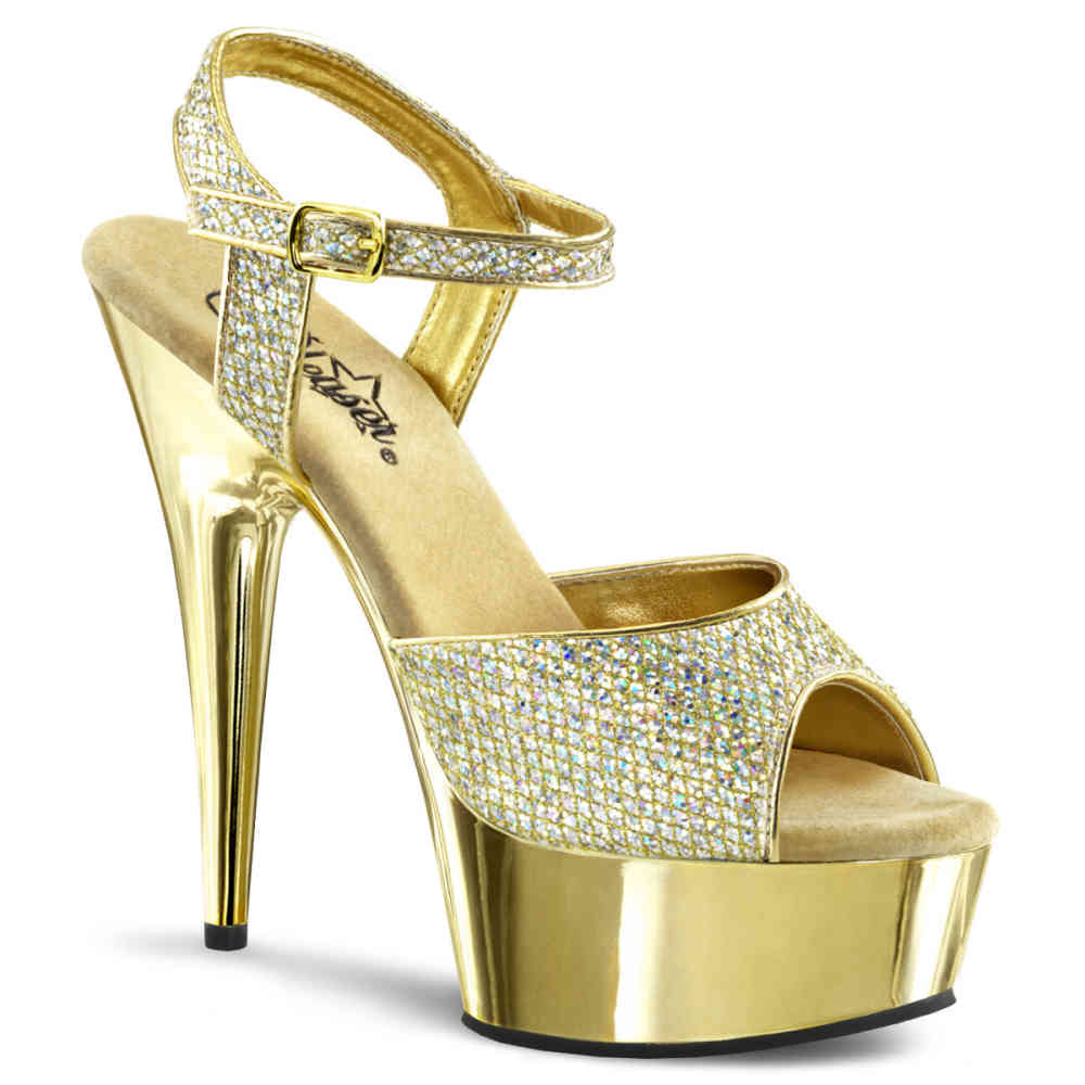 Pleaser - DELIGHT-609G Knöchelriemen-Sandale - Goldfarben